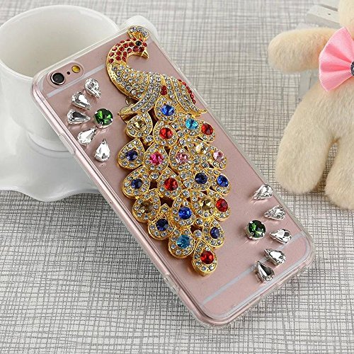 Galaxy S8 plus Case,Jesiya Luxury 3D Handmade Crystal Rhinestone Diamond Skin Bling Case With Pearls Cover for Samsung Galaxy S8 plus(Peacock)