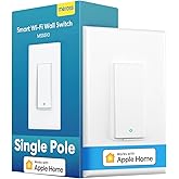 meross Smart Single Pole Light Switch, Neutral Wire Required, Compatible with Apple HomeKit, Alexa, Google Home and SmartThin