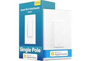meross Smart Light Switch Supports Apple HomeKit, Siri, Alexa, Google Assistant & SmartThings, 2.4GHz Wi-Fi Light Switch, Neutral Wire Required, Single Pole, Remote Control Schedule, 1 Pack