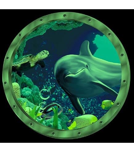 Glow In The Dark Ocean Animals Wall Stickers - Removable Under The Sea Decals For Kids Bedroom (4 Sheets, 12x18 In)