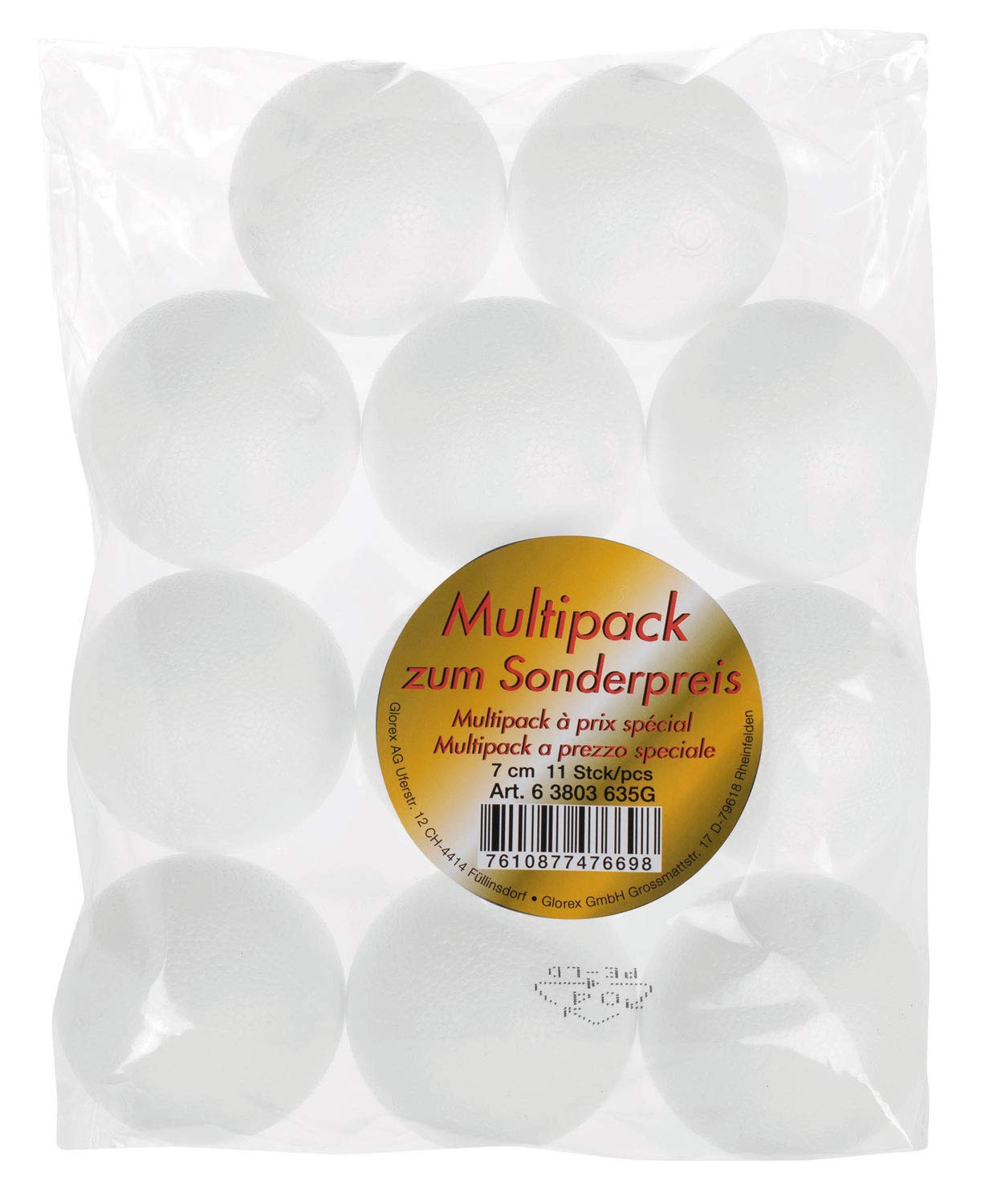 Polystyrene Balls White Diameter Approx. 7 cm Bulk Pack of 11 Balls for Versatile Crafts and Decorating