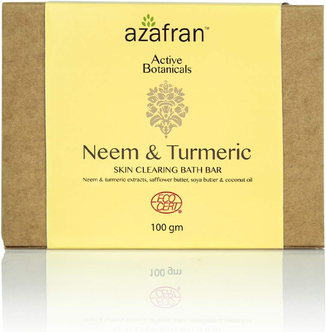 Azafran Turmeric and Neem Bath Soap Bar, Cruelty Free & Vegan