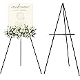 MEEDEN Wooden Easel Stand for Display: Black Wood Tripod for Wedding Sign - Poster Board Holder for Welcome Picture