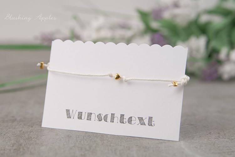 Armband Herz-Perle, Farbe Gold - Hochzeit, Junggesellinnenabschied, Gastgeschenke. Personalisierter Text, Farbauswahl