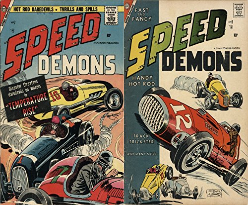 Speed Demons. Issues 7 and 8. Hor rod daredevils, thrills and spills. Death defying top notch drivers bring you terrifying thrills and suspense. Golden Age Digital Comics Action and Adventure