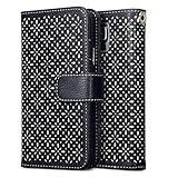 Samsung Galaxy S5 Case, Terrapin [Black] [Etched Floral Pattern] Textured PU Leather Wallet Case with Card Slots ID Window Cash Compartment and Detachable Wrist Strap Case for Samsung Galaxy S5 - Black