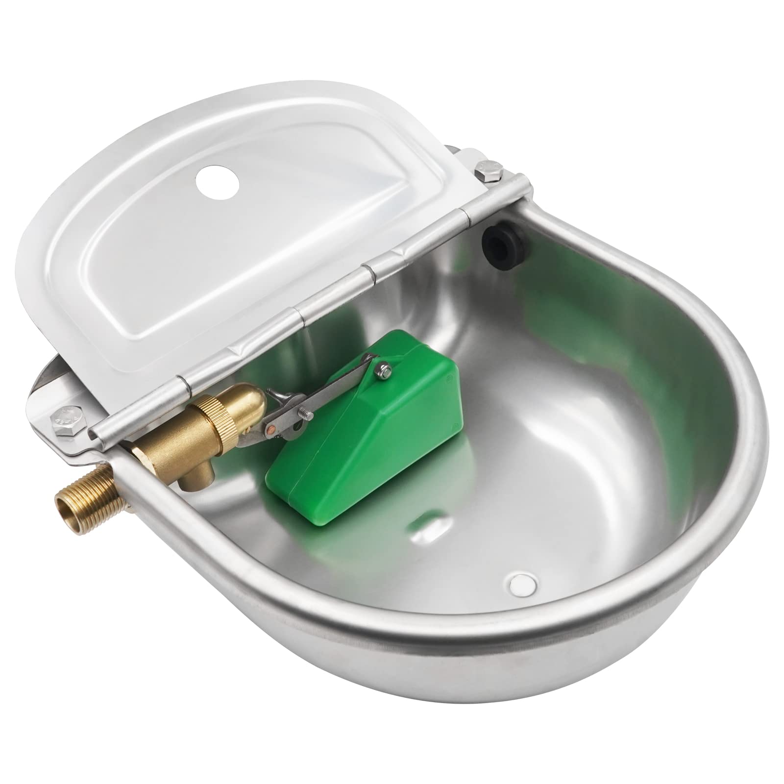 Svauoumu Automatic Horse Waterer,Stainless Steel Water Troughs Livestock with 1/2" Brass Float Valve and Drainage Hole, Suitable for Horse Cow Goat Sheep Pig Dog drinker