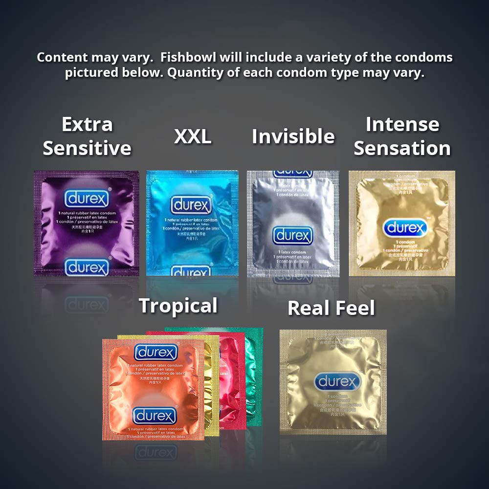 Durex Condom Fish Bowl Natural Latex Bulk Condoms, 144 Count An