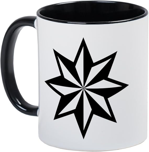 Amazon.de: CafePress - Weiße nautische Sternflocke Punk Rock Tasse OI