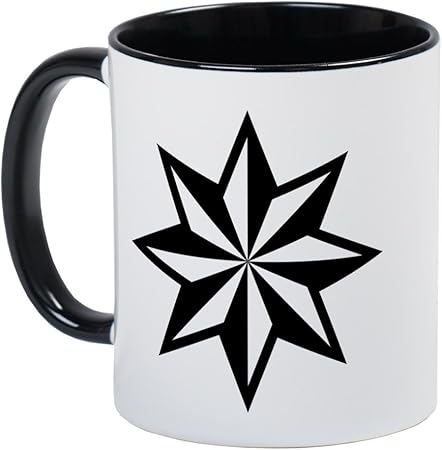 Amazon.de: CafePress - Weiße nautische Sternflocke Punk Rock Tasse OI