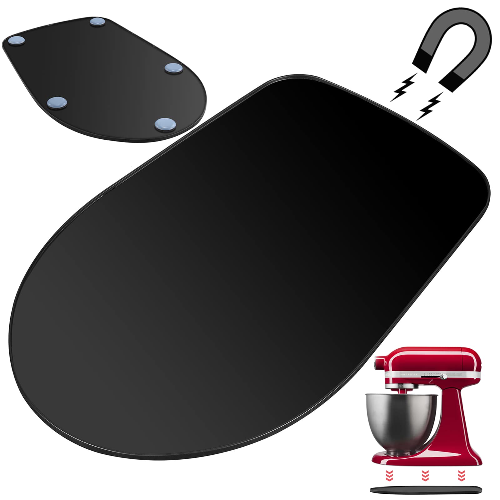 Metal Mixer Slider Mat for KitchenAid Stand Mixer - Appliance Sliding Tray Countertop Mixer Mover Slide Board Mats Pad Compatible with Kitchen Aid 4.5-5 Qt Tilt-Head Stand Mixer Artisan Classic