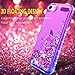 For Apple iPod Touch 7/5/6,iPod 7th/5th/6th/Generation Case W/Glass Screen Protector,Donse Glitter Liquid Quicksand Floating Shiny Sparkle Flowing Bling Diamond Luxury Case for Girls Women,Purple/Blue