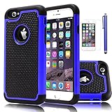 iPhone 6 Plus case, EC™ Shock Absorbing Dual Layer Hybrid Case, Heavy Duty Protective Armor Case Cover for Apple iPhone 6 Plus 5.5inch with Screen Protector and Stylus Pen (Blue/Black)
