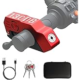 Motorcycle Grip Lock 130DB Alarm, Heavy Duty Motorcycle Locks Anti Theft | IP65 Waterproof Brake Lock, Motorcycle Lock Alarm System, Aluminum Alloy Throttle Lock for Moped, Dirt Bike, Scooter,ATV(Red)