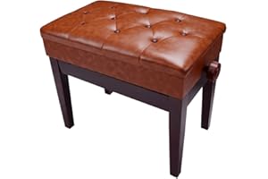 BEI CHENG Leather Piano Bench Padded Seat with Storage Height-Adjustable Height Adjusting knob, Adjustable for Adults & Children US Delivery…