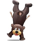 Camlinbo Halloween Inflatable Bear Handstand Costume Funny Full Body Blows Up Animal Costume for Adult Halloween Inflatables Cosplay