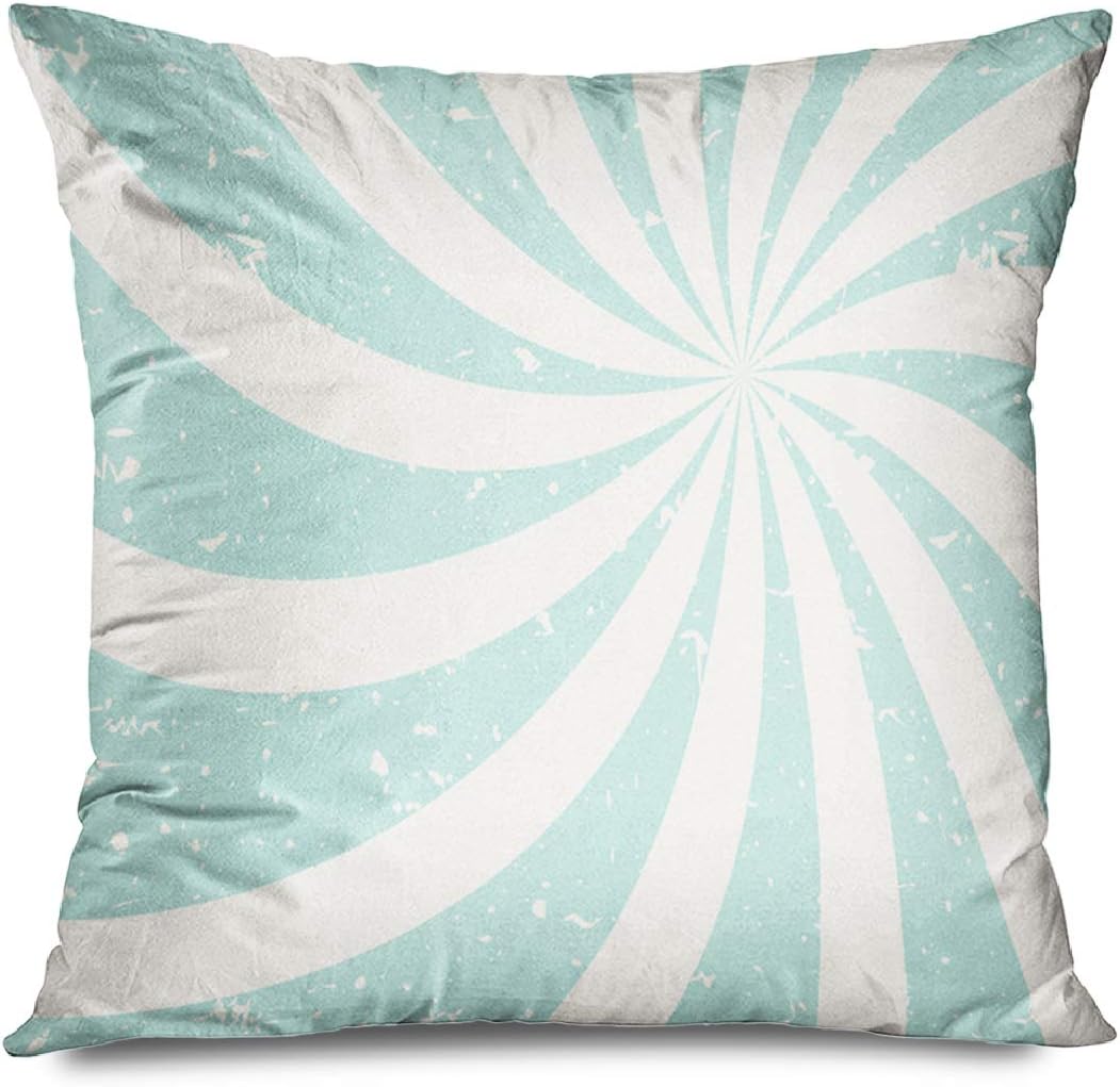 DANGCCI Throw Pillow Cover Square 18x18 Inches Beam Pale Sunlightspiral Powder Flare Blue Beige Vintage Burn Magic Burst Carnival Circus Craft Decorative Pillow Cushion Case Home Decor Pillowcase
