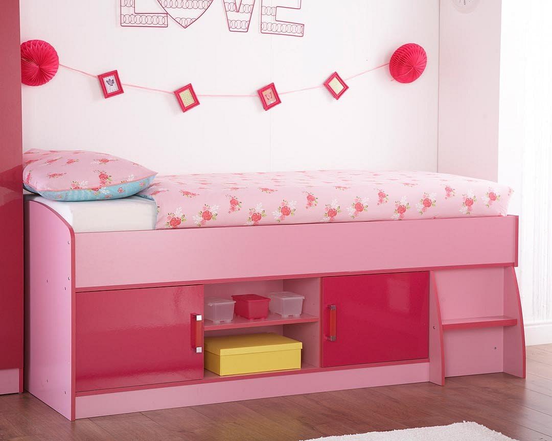 girls pink cabin bed