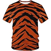 Lurhonp Mens Novelty Tshirt 3D Tiger Print Graphic Funny T-Shirt