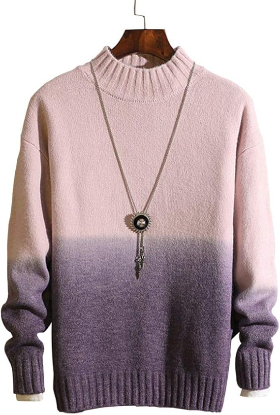 Amazon Mikinoセーター メンズ 冬服 厚手 タートルネック クルーネック グラデーション カラーマッチング ニットセーター 暖かい 大きめ 防寒 ケーブル編み カジュアル セーター 春秋冬 セーター 通販