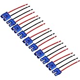 ZHOFONET EC5 Connector,EC5 Male and Female Adapters Cable with 3.93 inch 14AWG Silicone Wire for RC Hobby Lipo Battery,5 Pair