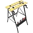 Work-It! Portable Workbench, Folding Carpenter Saw Table with Adjustable Clamps - Easy to Transport with Heavy-Duty Steel Frame, 150 Lbs Capacity