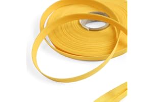 BIAS BESPOKE Mimi 100% Cotton 10mm Yellow Double Fold Bias Tape, 14 Yard Roll, Made in Italy