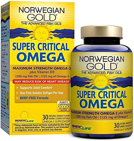 (Pack of 2) -Norwegian Gold/Renew Life Super Critical Omega, Maximum Strength Omega 3 +Vitamin D3, 30 count each