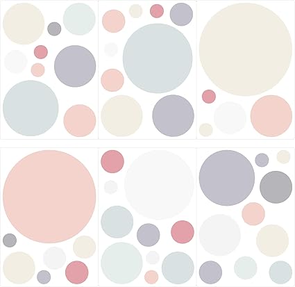 Dekodino Adesivo Murale Pastello Circoli In Colori Tenui 50 Pezzi Set Amazon It Prima Infanzia