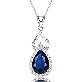 LMXXVJ Necklace Pendant for Women,Teardrop Necklace Birthstone Necklace Pendant Jewelry Anniversary/Birthday Gift for Mom Wife Friend,18" + 2"