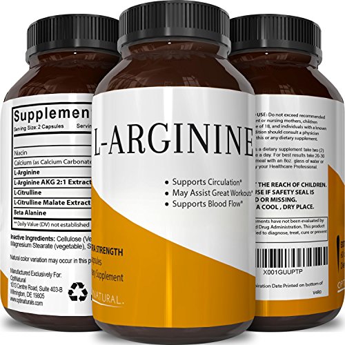Complete L-Arginine Complex HCL Essential Amino Acid Workout Vitamin for Weight Loss Increased Energy Boost Metabolism Increase Muscle Mass Immune System Support for Men Women Teens