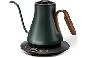 Cocinare FLOW B9 Gooseneck Electric Kettle, Precise Temperature Control for Pour-Over Coffee & Tea Brewing, Stainless Steel Interior, Rapid Heating for Boiling Water 1500W/0.9L (Delacroix Green)