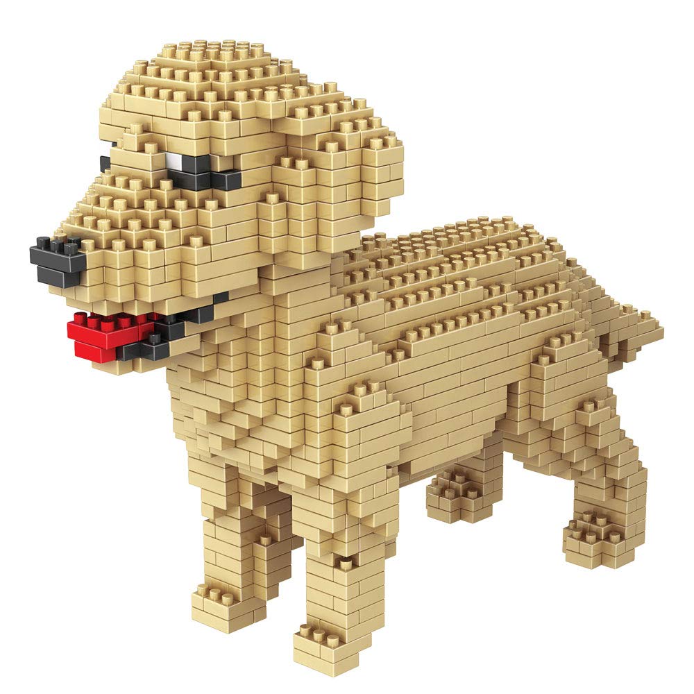 Bits and Pieces - Dog 3-D Block Puzzle - Dog Breed Building Blocks - Construction Model Set (Golden Retriever)