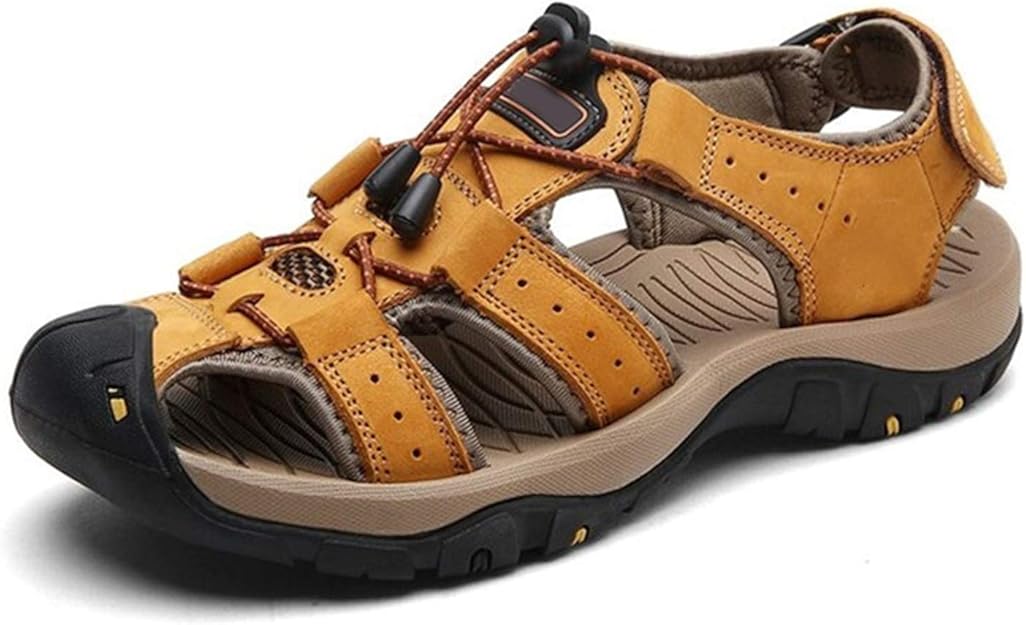 Amazon.com | Kenavinca Shoes Men Sandals Leather Cowhide Men Sandals Summer Quality Beach 