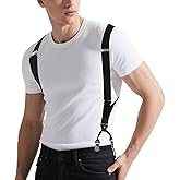 Tohhdov Men's Suspenders with Dual Clips Per Side, Heavy Duty Suspenders for Men, Ideal for Formal Events & Daily Office Wear