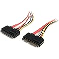 StarTech.com 12in 22 Pin SATA Power and Data Extension Cable - 1ft SATA Data Power Extension - 12 inch SATA Extension (SATA22PEXT), Red