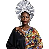 Petaluna Nigerian Women Headwear African Gele Turban Hat for Weddings, Parties and Special Events