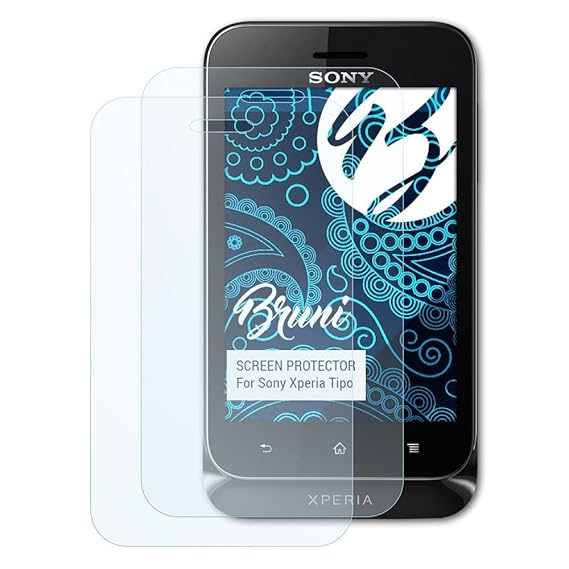 Bruni Schutzfolie für Sony Xperia Tipo Folie, glasklare Displayschutzfolie (2X)