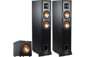 Klipsch Reference R-26FA Dolby Atmos Floorstanding Speaker (Pair) + R-12SW 12″ Subwoofer – Premium Home Theater Tower & Deep Bass Sub Bundle