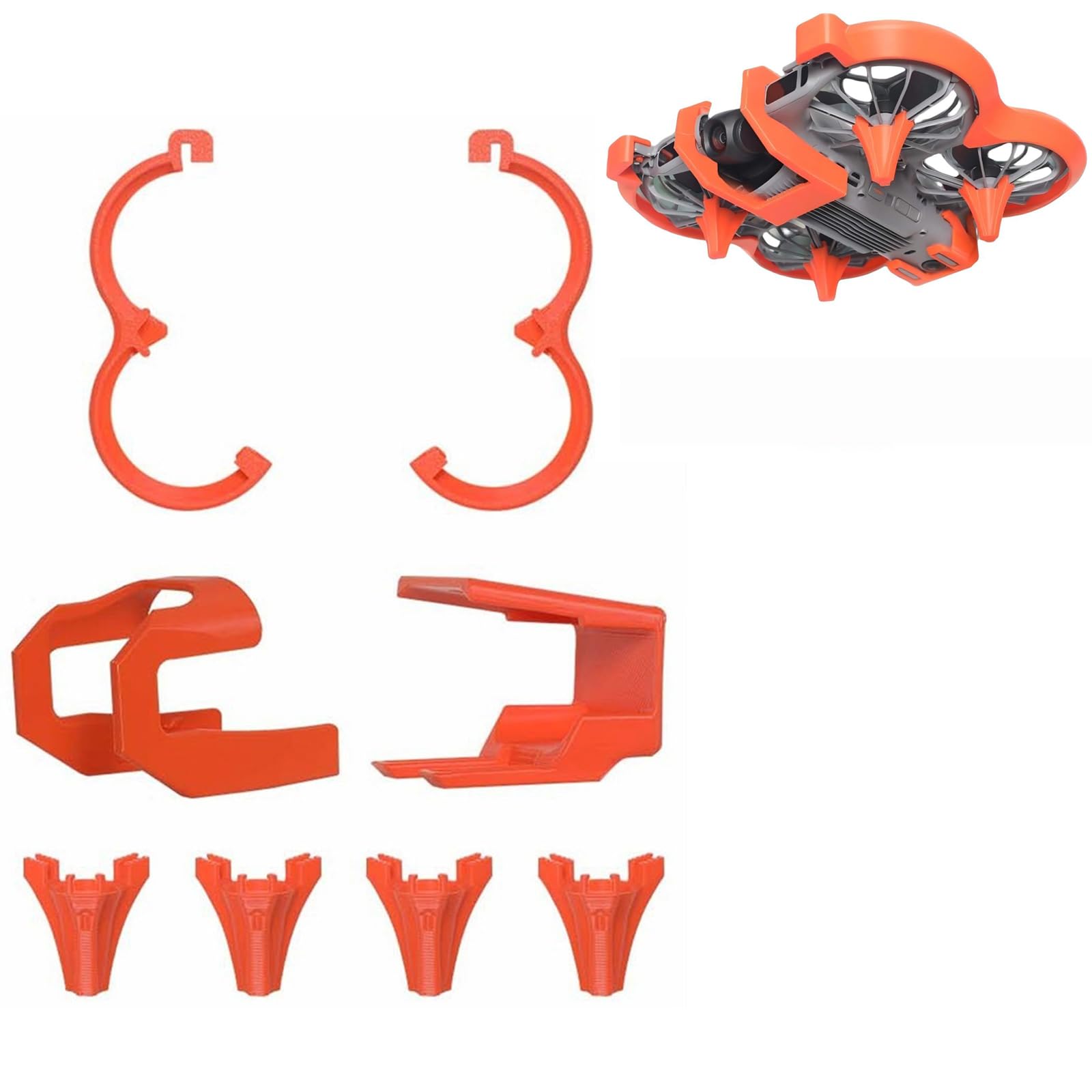 OURHZTB 3 in 1 Anti-Collision Protection Guard Set for DJI Neo 2 Accessories, Propeller Guard Protector + Landing Gear + Gimbal Bumper Guard for DJI Neo 2 Drone Accessories (Orange)