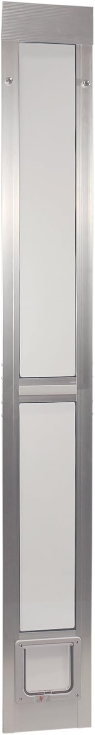Ideal Pet Products Aluminum Modular Patio Pet Door, White, Medium, 7" x 11.25" Flap Size : Doggy Door For Sliding Glass Door : Pet Supplies
