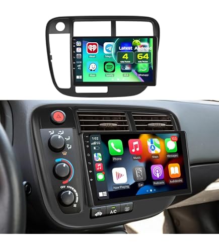 Amazon.com: 4+64GB Android 15 Carplay Car Stereo for Honda Civic