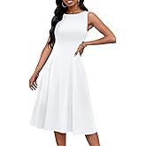 FANDEE Women's Sleeveless Cocktail Dress Vintage A Line Fit and Flare Elegant Midi Dresses for Women with Pockets