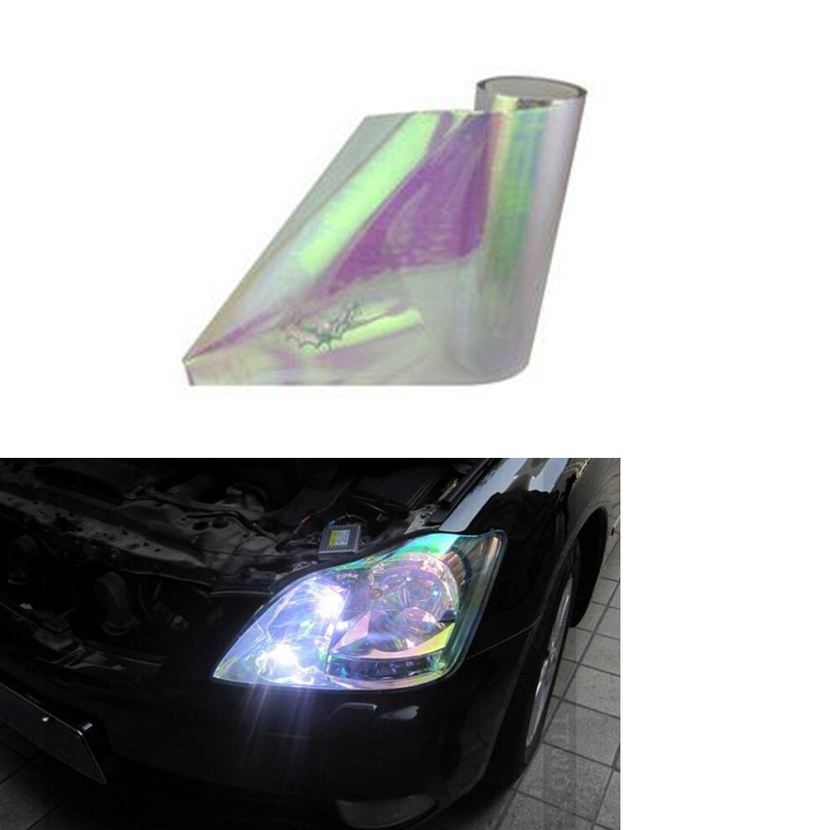SMKJ 200x30cm Car Light Sticker Headlight Taillight Fog