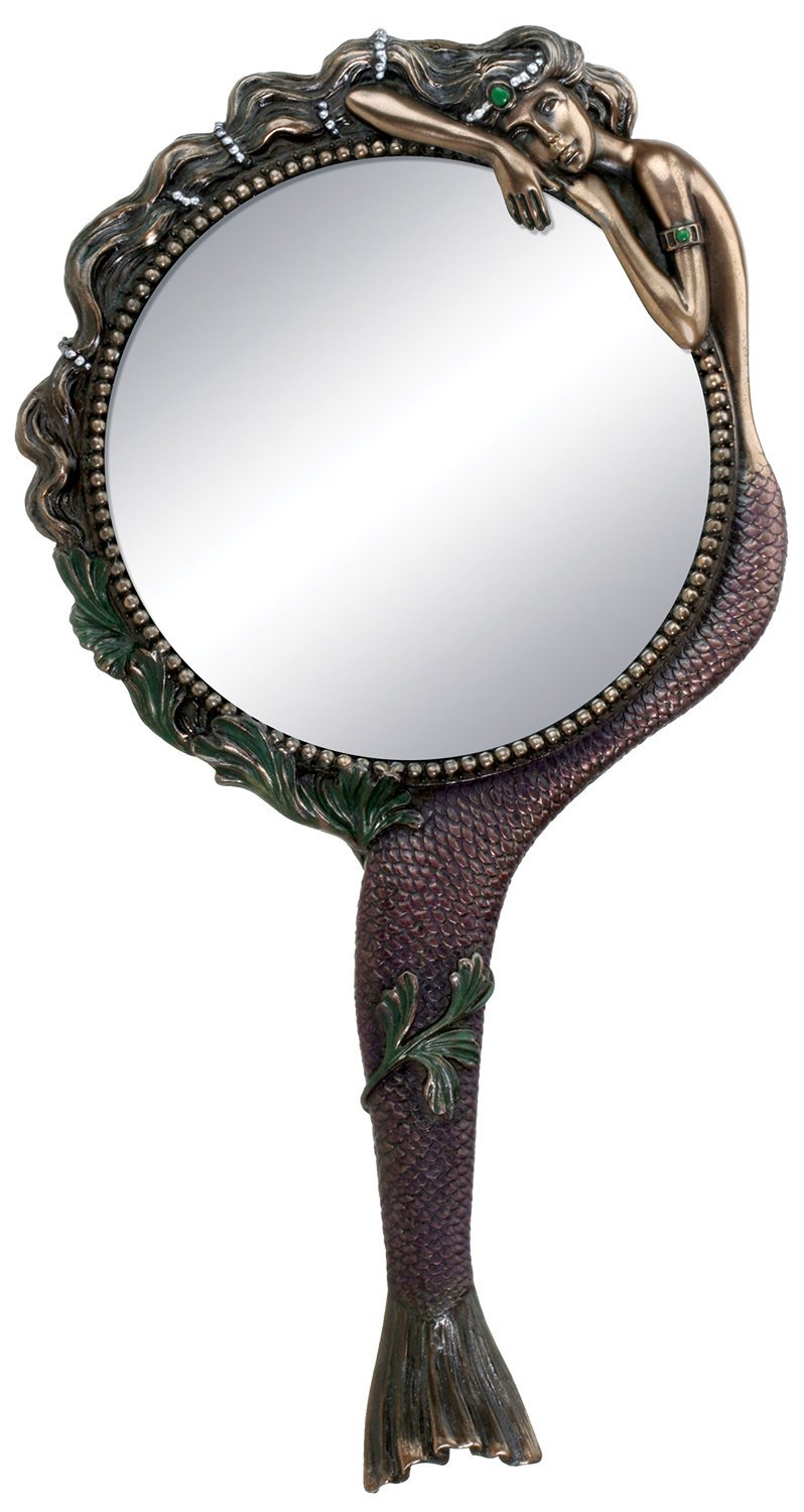 Photo 1 of Art Nouveau Collectible Mermaid Hand Mirror Nymph Decoration