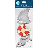 R&amp;M Shark Bite 3-Piece Cookie Cutter Set &ndash; 3.5" Shark Fin, 4.5" Shark &amp; 3" Cookie Bite - Steel Ocean Baking Tools for Cookies, Fondant &amp; Crafts