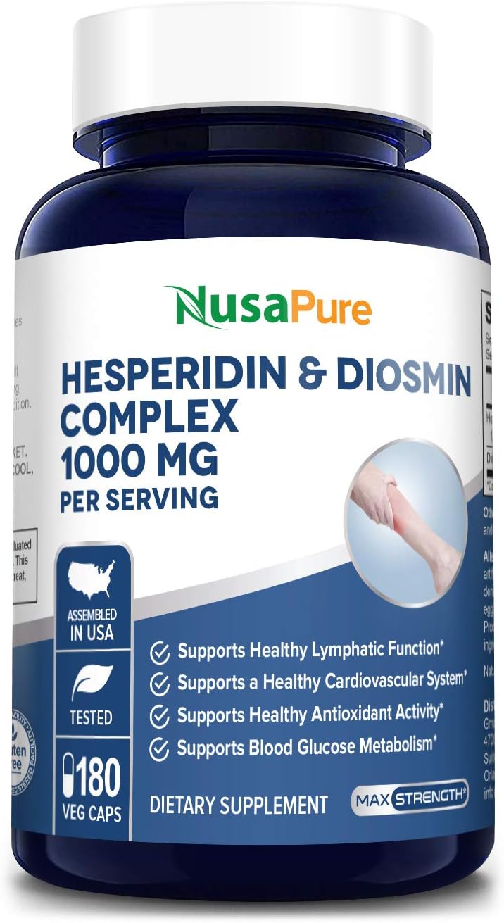 Diosmin Hesperidin 1000mg 180 Vegetarian Caps (NonGMO, Gluten Free