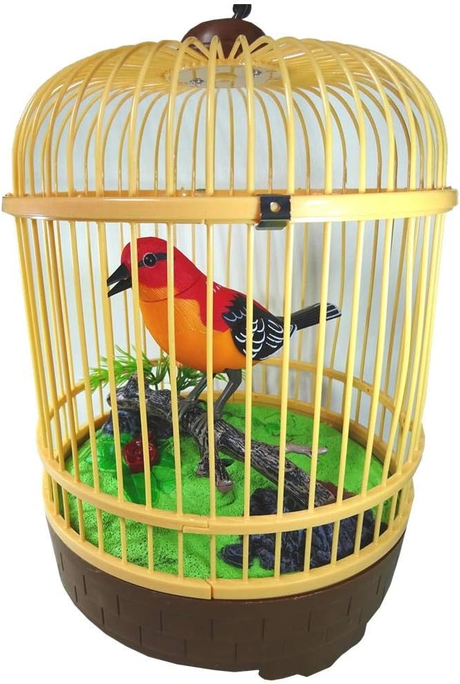 Amazon 玩具 おもちゃ インテリア 鳥の置物 音センサー 鳴く鳥 動く鳥 鳥のさえずり 癒し ハミングバード レッド プレゼント がらがら ラトル ホビー