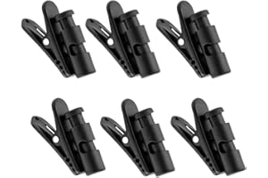 6pcs Headphone Clips for Earphone Wire, Plastic Headphone Cable Clamp Black Earphone Cord Clamp Fashion Collar Clip for Fitne