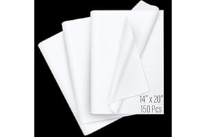 SANZIX 150 Sheets White Tissue Paper for Gift Bags 14x20 Inch - White Christmas Wrapping Paper for Xmas Decorations, Packaging, DIY, Bouquet | White Tissue Paper Bulk for Wedding, Birthday, Graduation